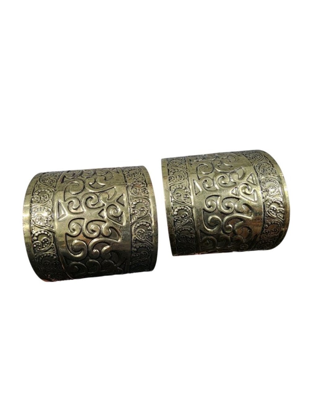 HALLOWEEN COSTUME ACCESSORY WIDE CUFFS BRASS EMBOSSED BRACELETS For Adults/Men